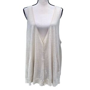 PURE DKNY BEIGE KNIT A-LINE SWING ALPACA/VISCOSE/NYLON SWEATER VEST